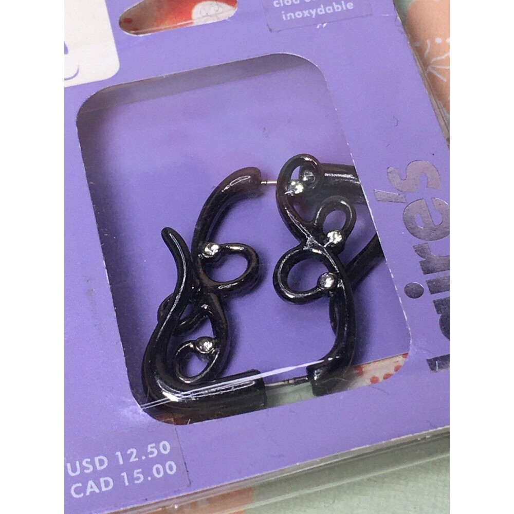 Claire’s Gun Metal & Jeweled Earrings Org $12 New